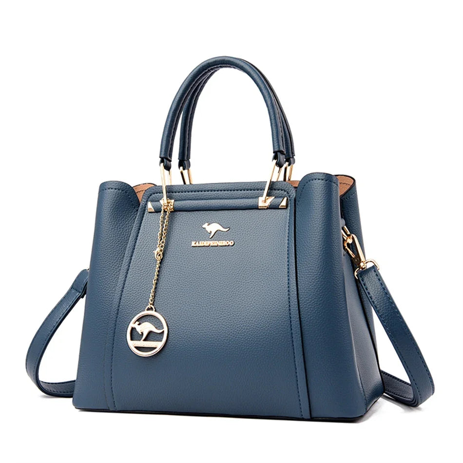ChiClick | Structured Top Handle Leather Tote