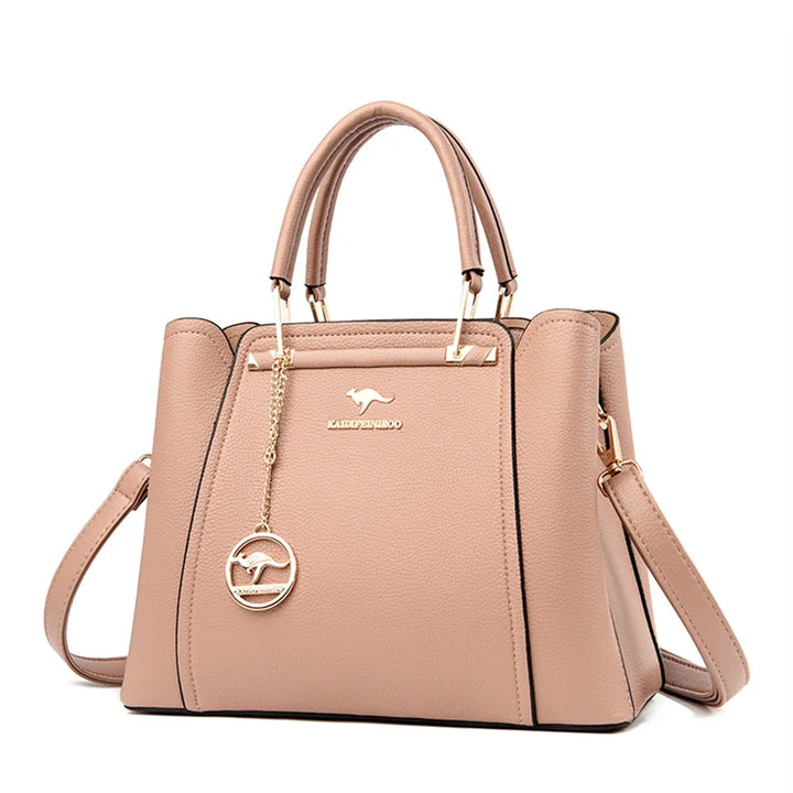ChiClick | Structured Top Handle Leather Tote