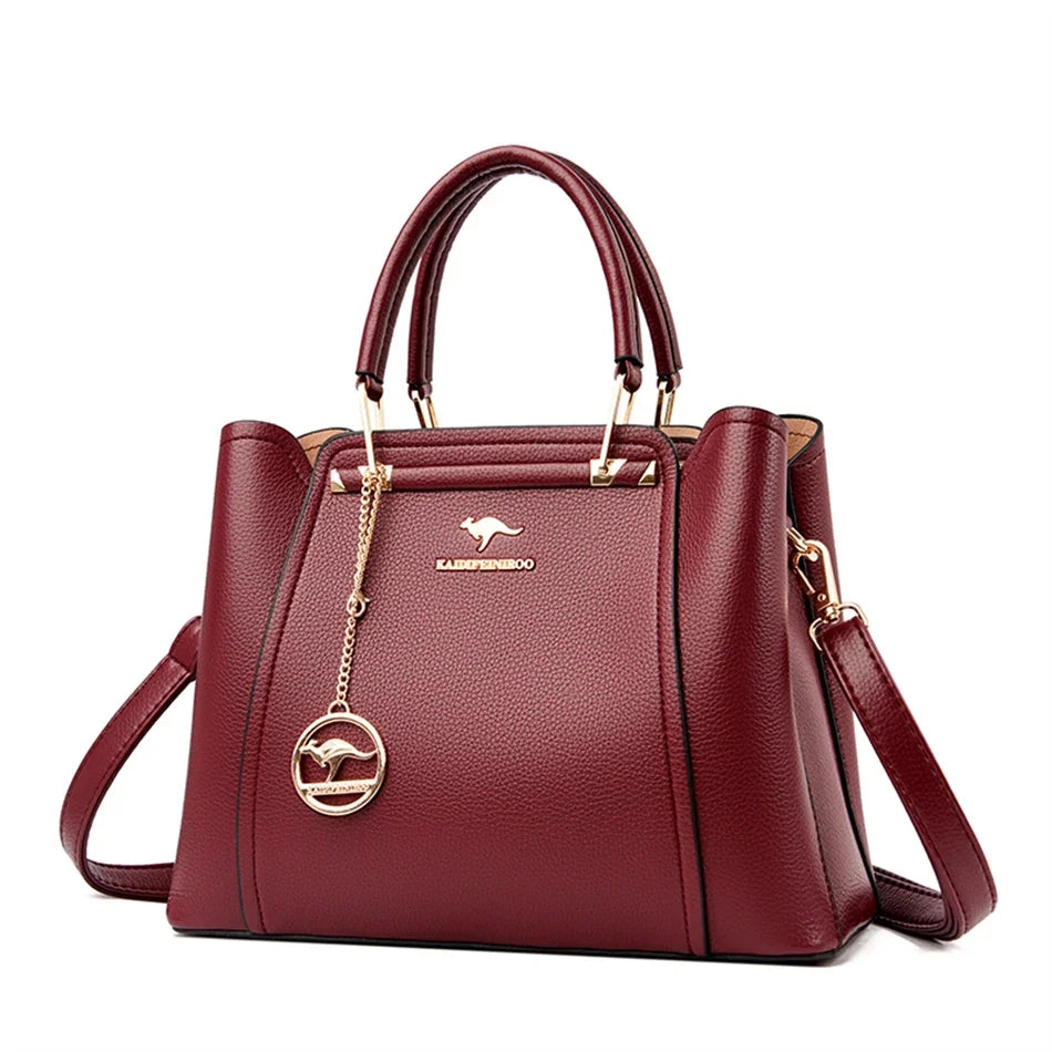 ChiClick | Structured Top Handle Leather Tote