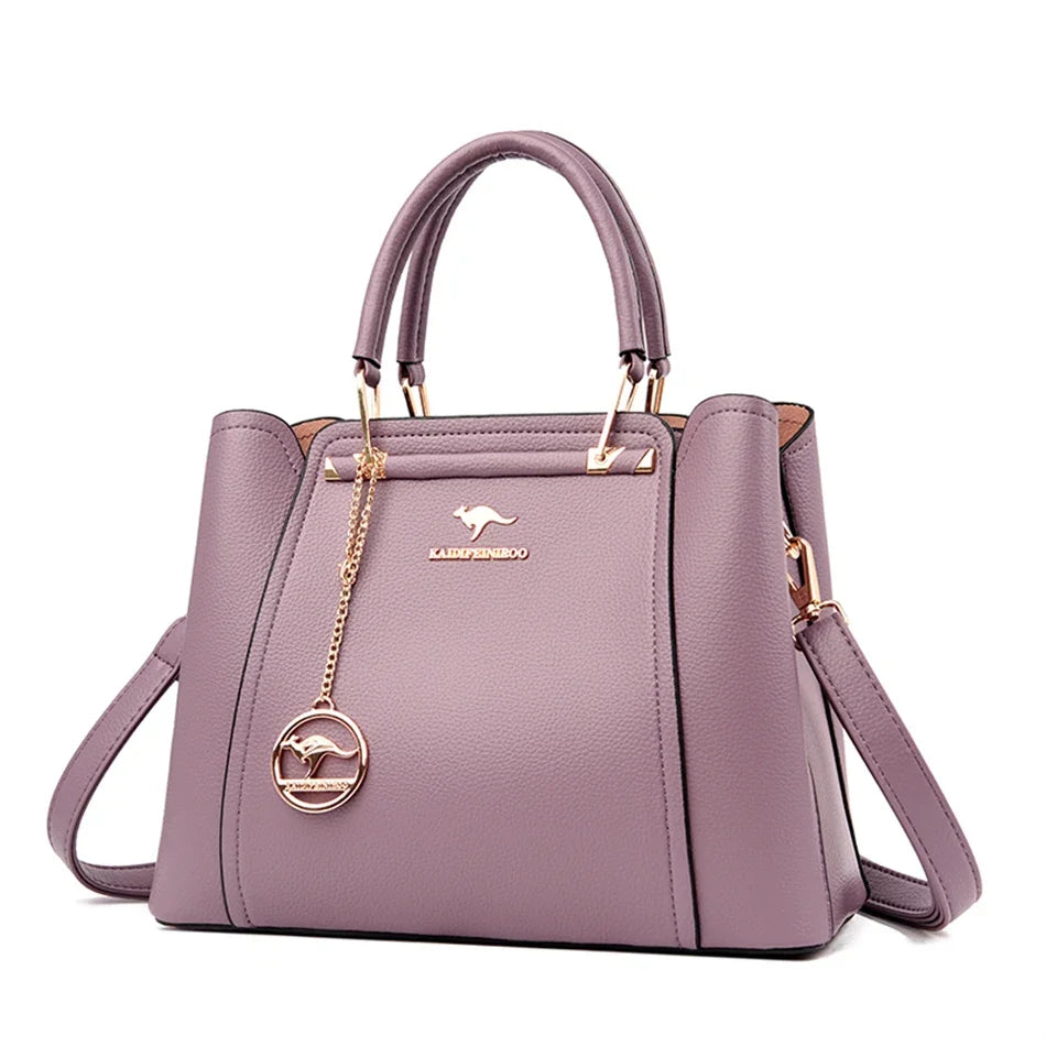 ChiClick | Structured Top Handle Leather Tote