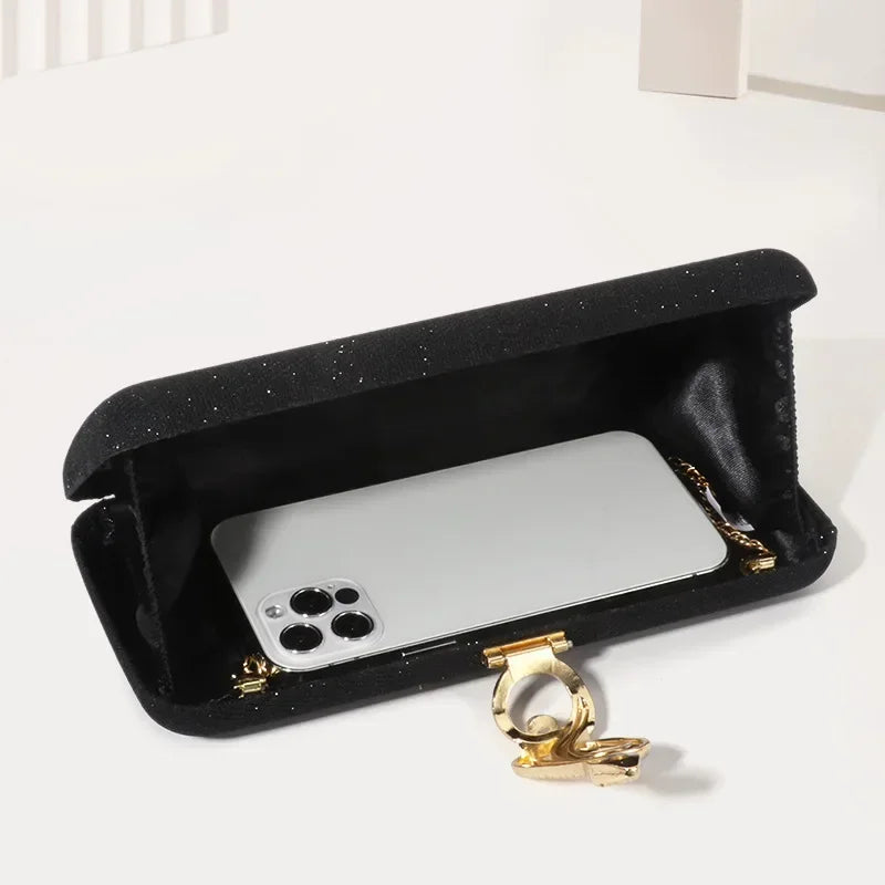 Serpent Clasp Crystal Evening Clutch