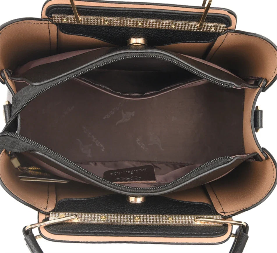 ChiClick | Structured Top Handle Leather Tote