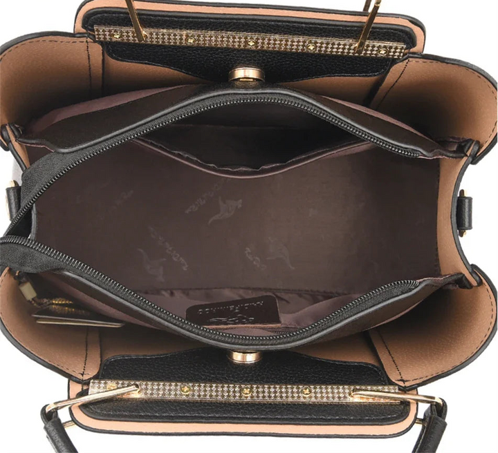 ChiClick | Structured Top Handle Leather Tote