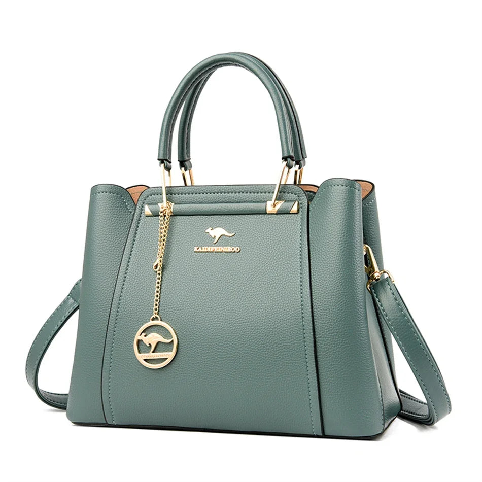 ChiClick | Structured Top Handle Leather Tote