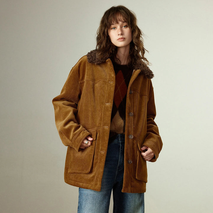 Shearling Collar Oversized Winter Coat