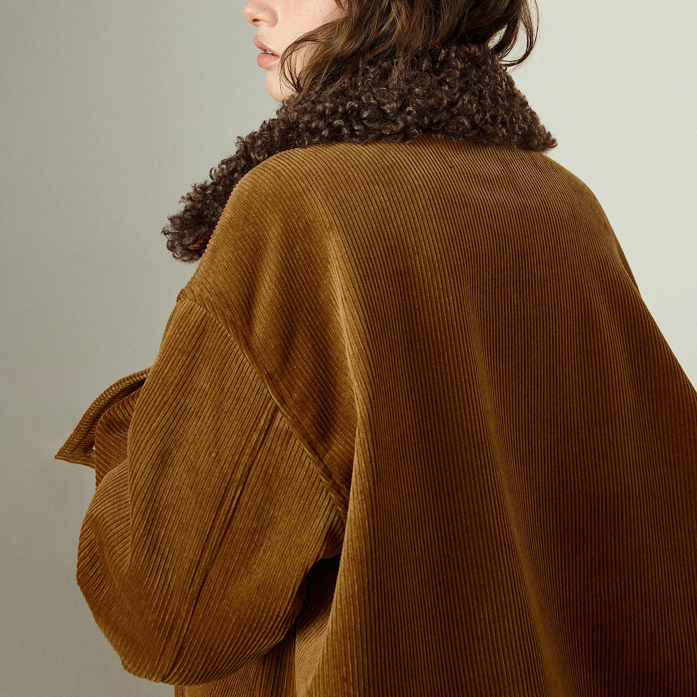 Shearling Collar Oversized Winter Coat