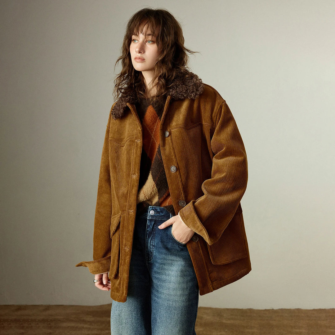 Shearling Collar Oversized Winter Coat