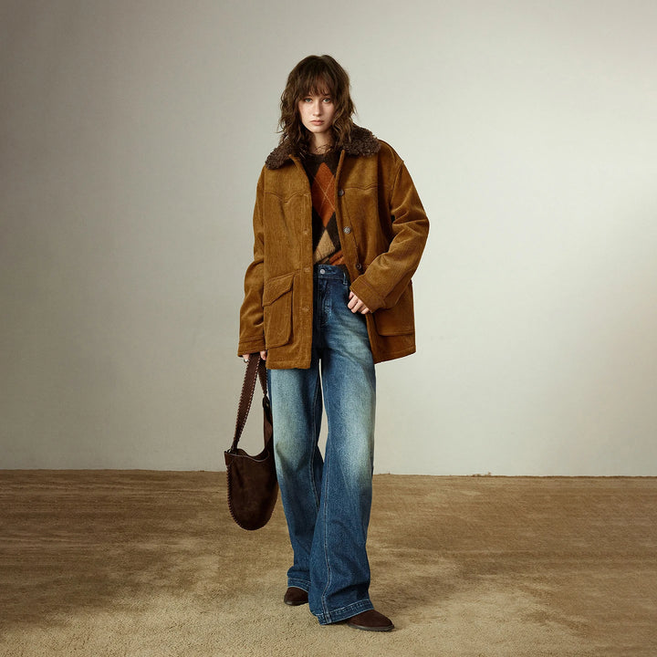 Shearling Collar Oversized Winter Coat