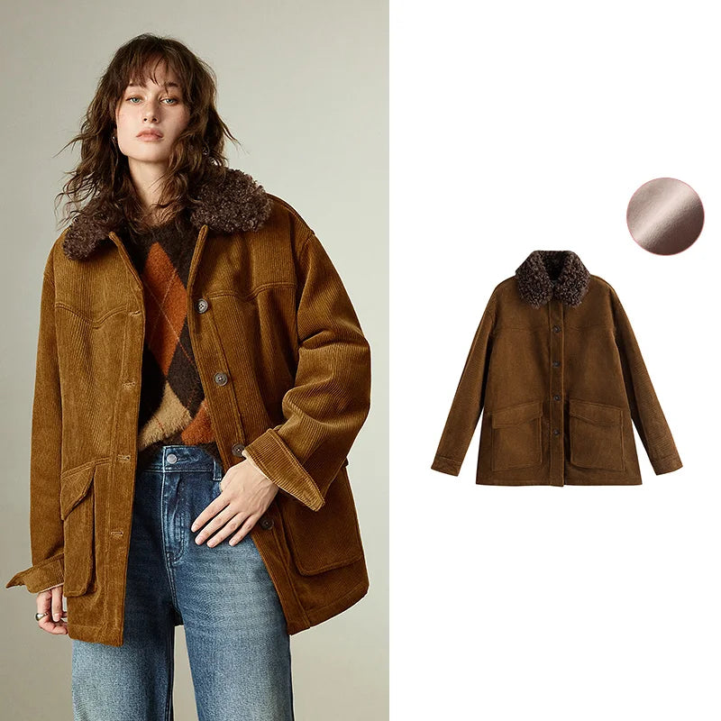 Shearling Collar Oversized Winter Coat