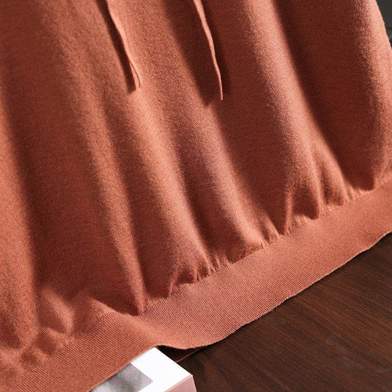  Short Sleeve Knit Hoodie