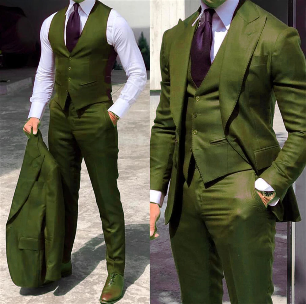 Slim-Fit Three Piece Suit Set