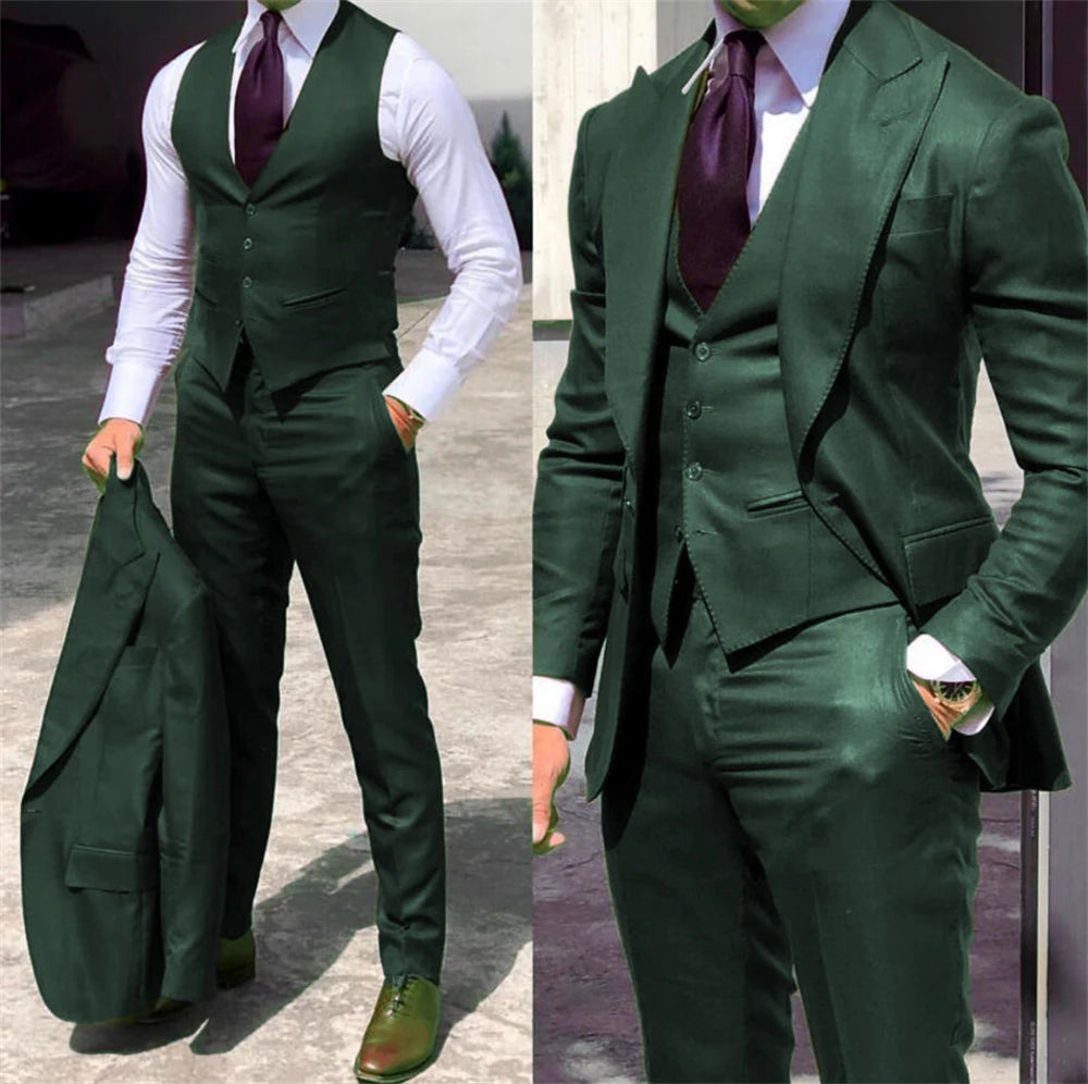 Slim-Fit Three Piece Suit Set