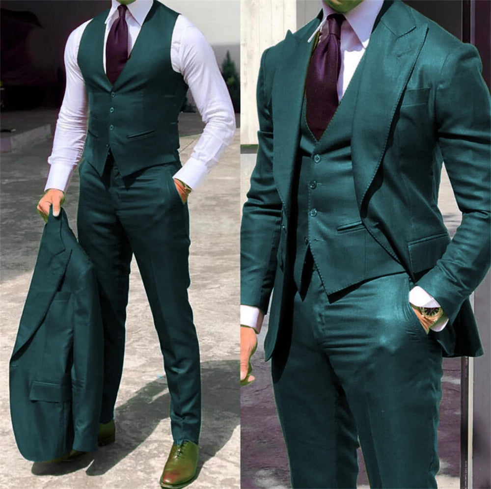 Slim-Fit Three Piece Suit Set