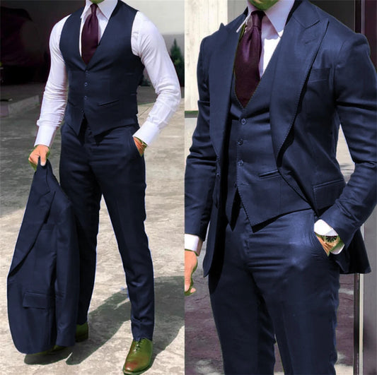 Slim-Fit Three Piece Suit Set