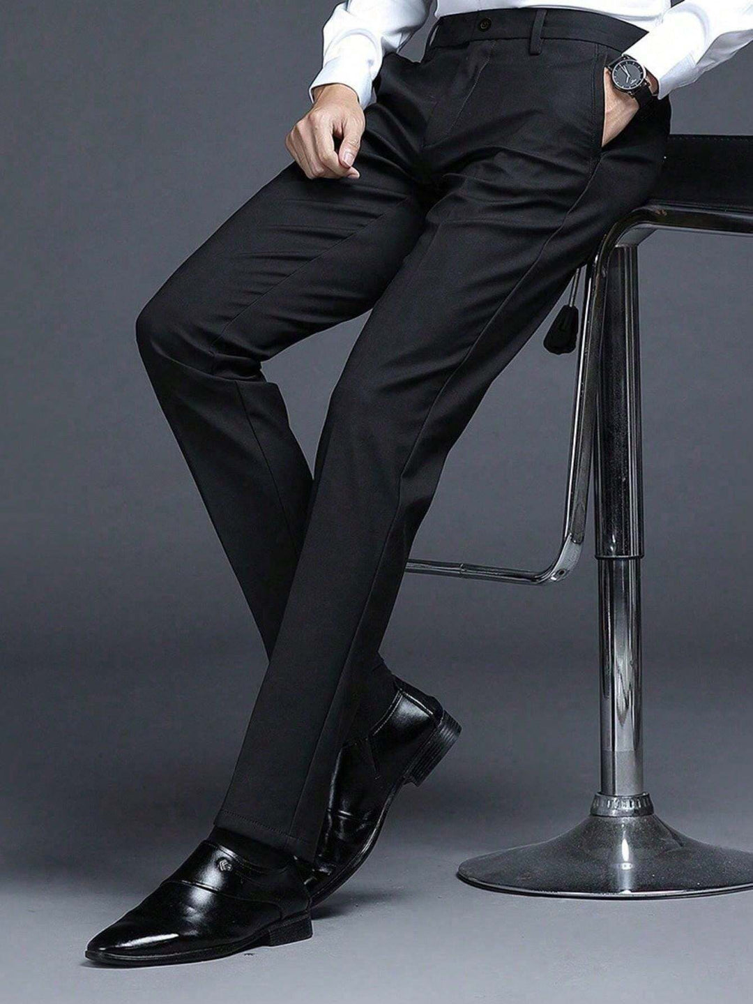 Slim Fit Flat Front Trousers