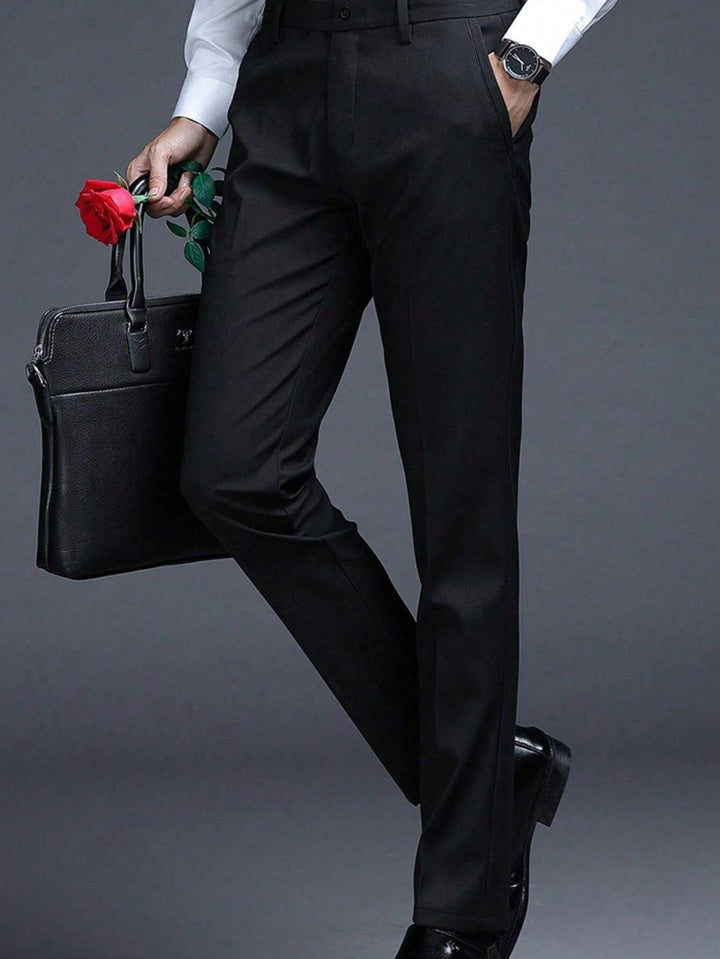 Slim Fit Flat Front Trousers