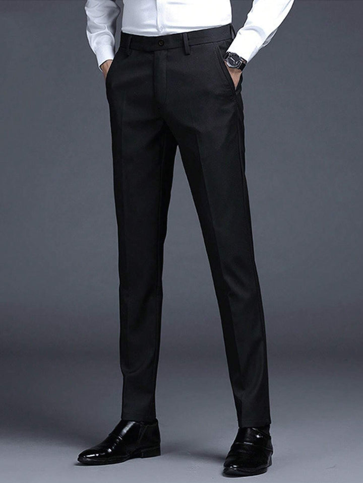 Slim Fit Flat Front Trousers