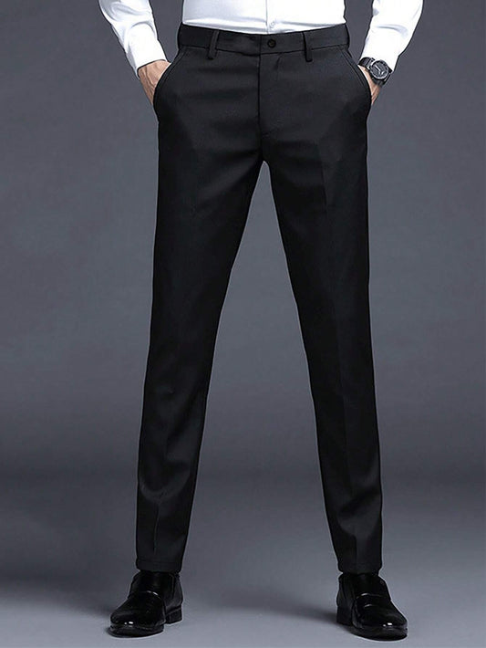 Slim Fit Flat Front Trousers