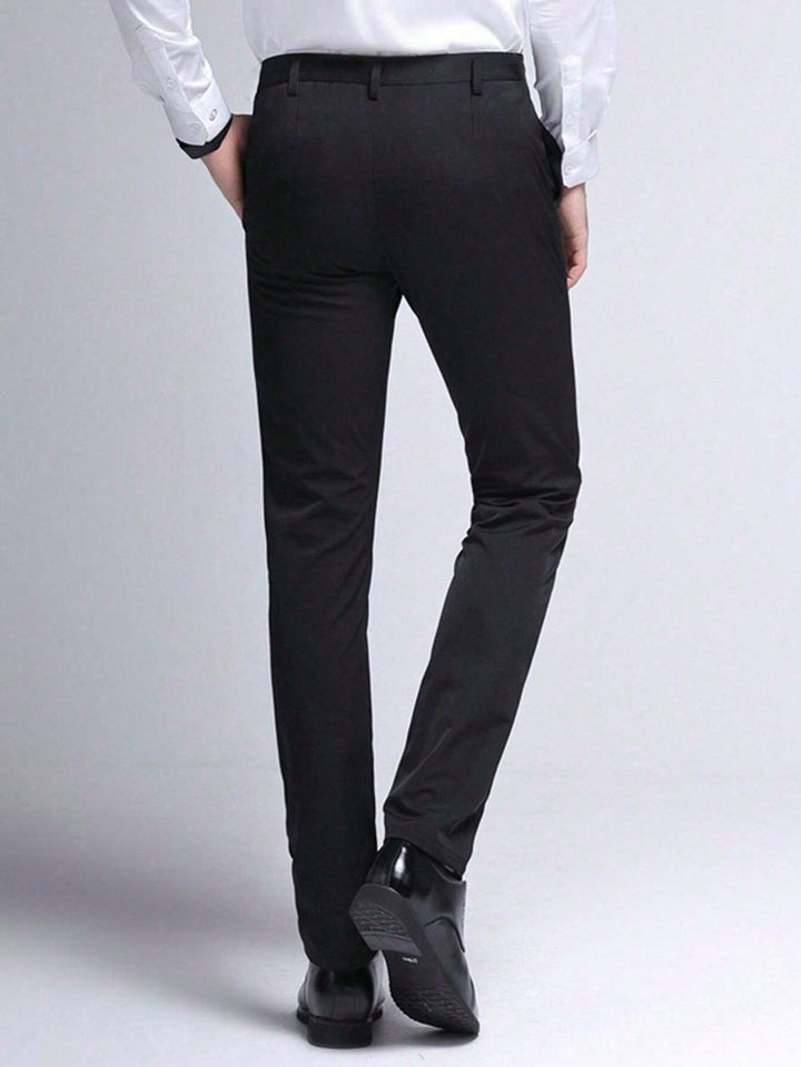 Slim Fit Flat Front Trousers
