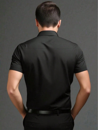 Slim Fit Short Sleeve Dress Shirt
