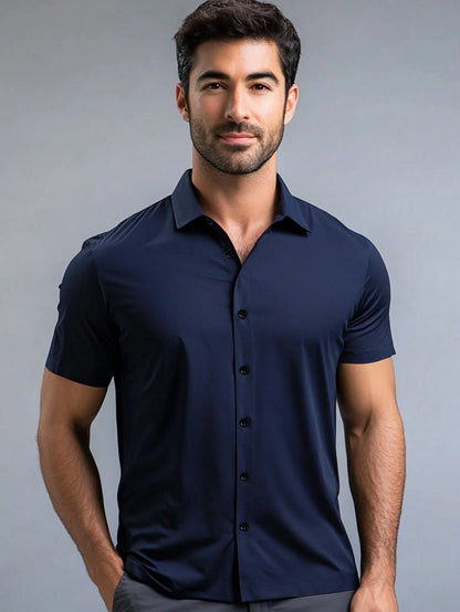 Slim Fit Short Sleeve Dress Shirt