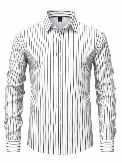 Slim Fit Striped Dress Shirt