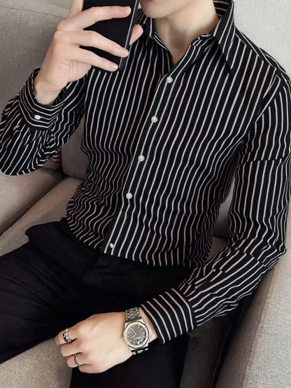 Slim Fit Striped Dress Shirt