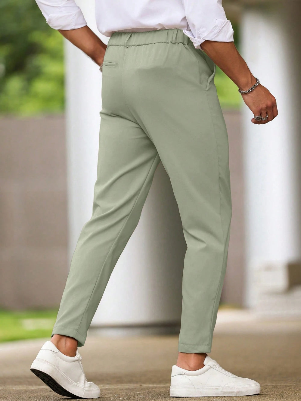   Slim Fit Tapered Ankle Pants