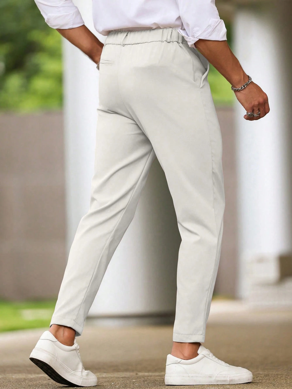 Slim Fit Tapered Ankle Trousers
