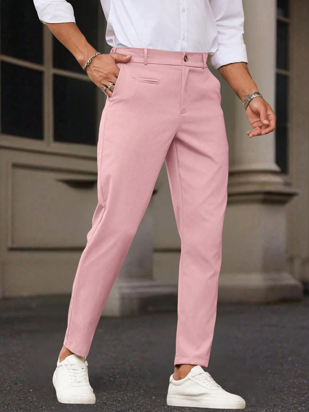 Slim Fit Tapered Ankle Trousers