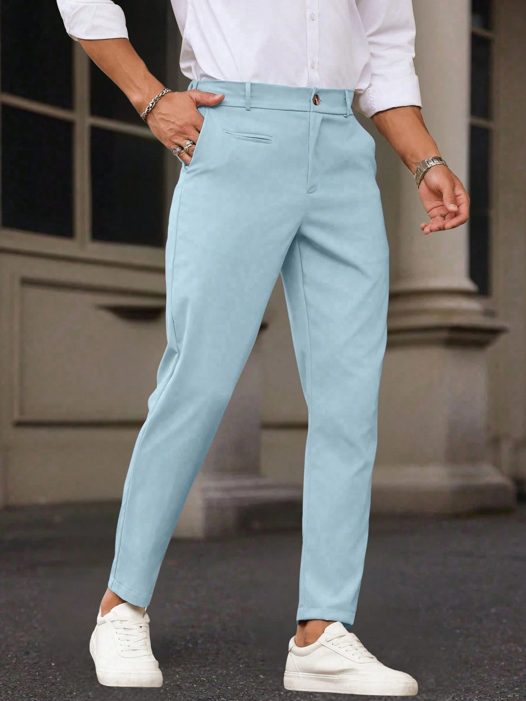 Slim Fit Tapered Ankle Trousers