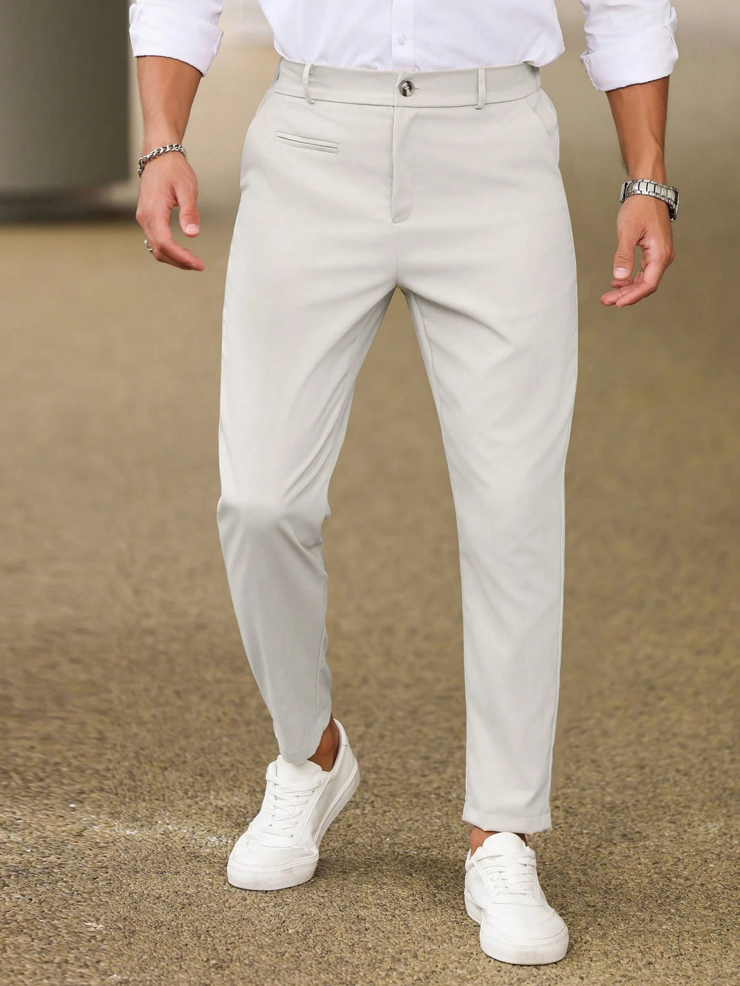 Slim Fit Tapered Ankle Trousers