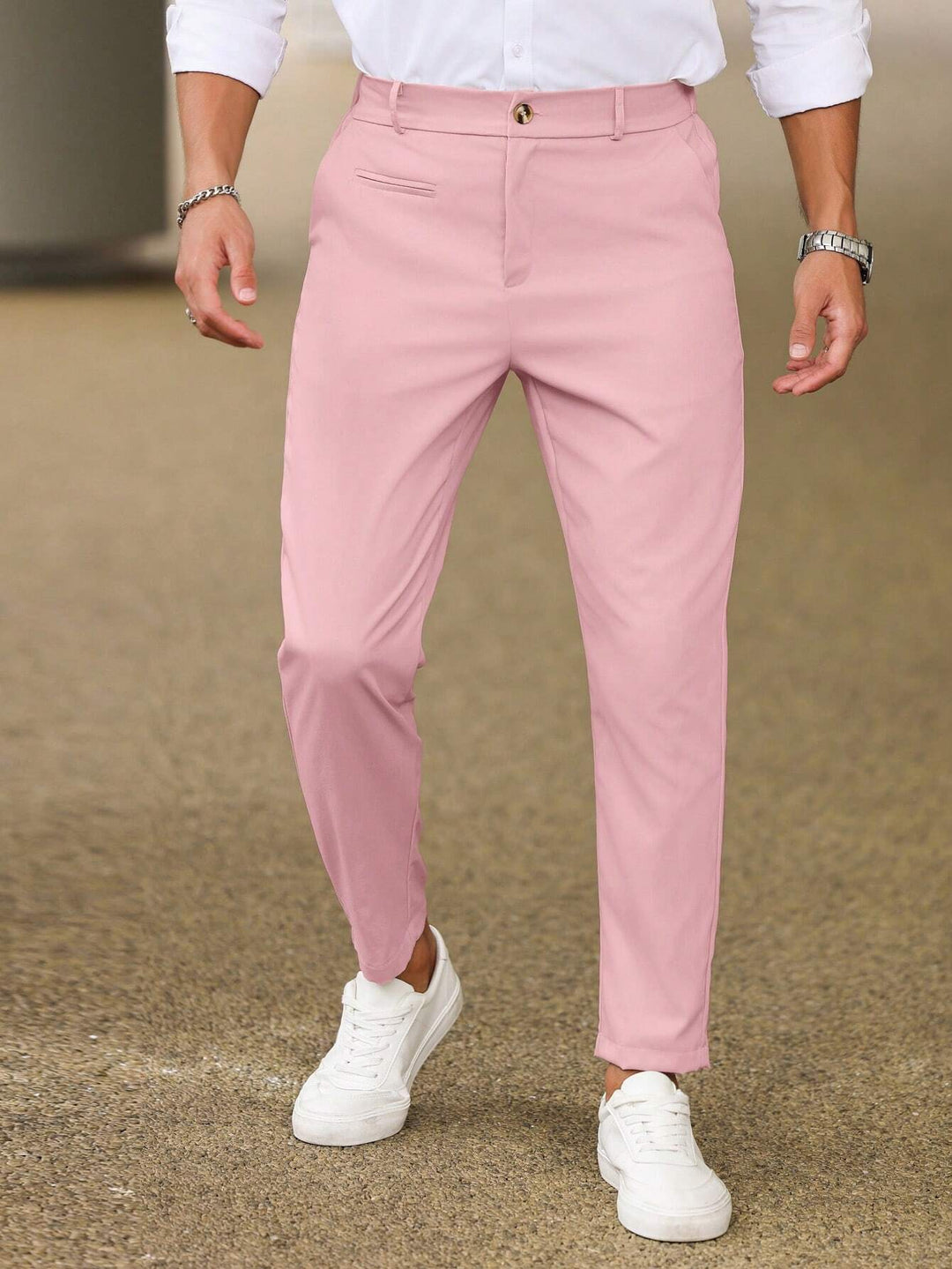 Slim Fit Tapered Ankle Trousers