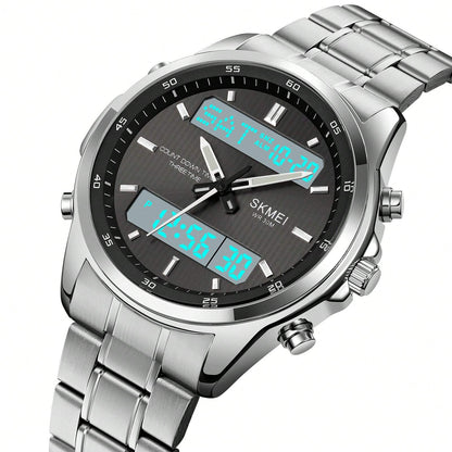 Stainless Steel Digital-Analog Men's Watch