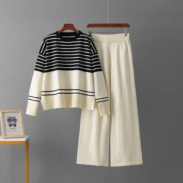 Striped Knit Sweater & Pants Set
