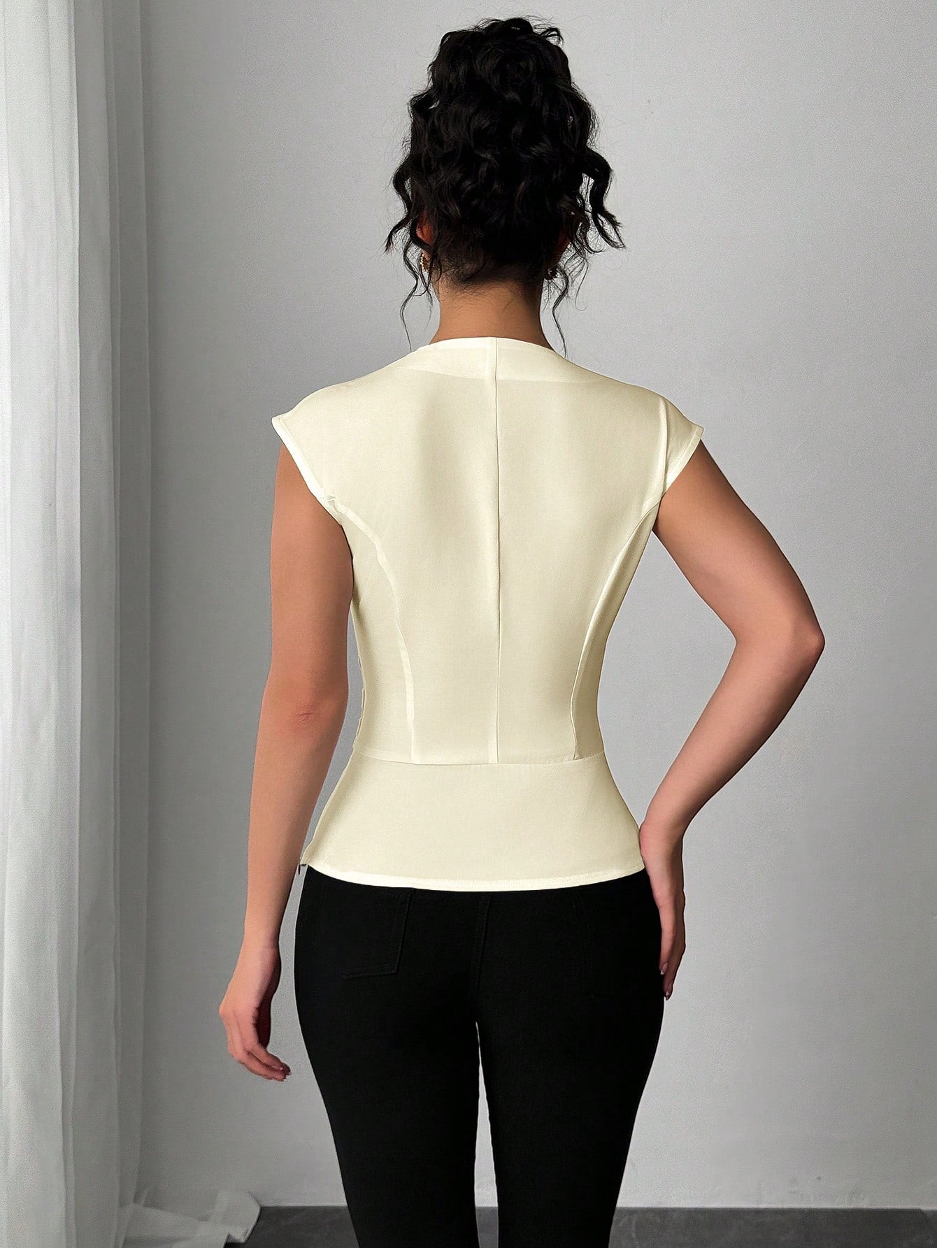 Structured Peplum Draped Top