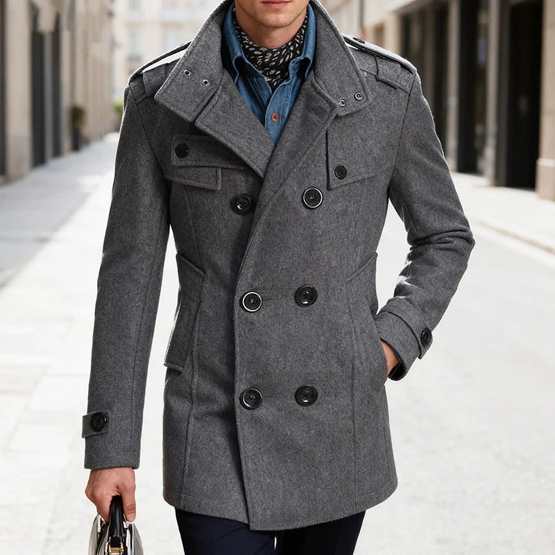 Tailored Double-Breasted Trench Coat