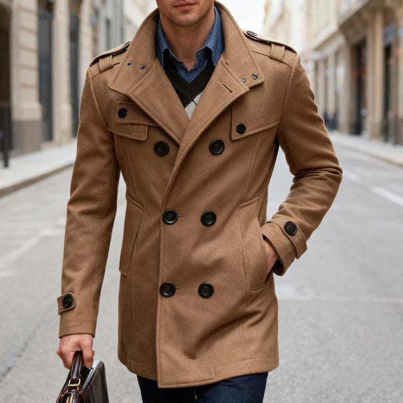 Tailored Double-Breasted Trench Coat