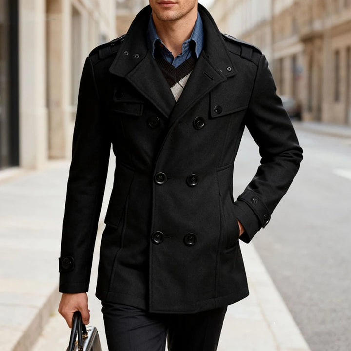 Tailored Double-Breasted Trench Coat