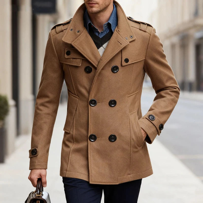 Tailored Double-Breasted Trench Coat