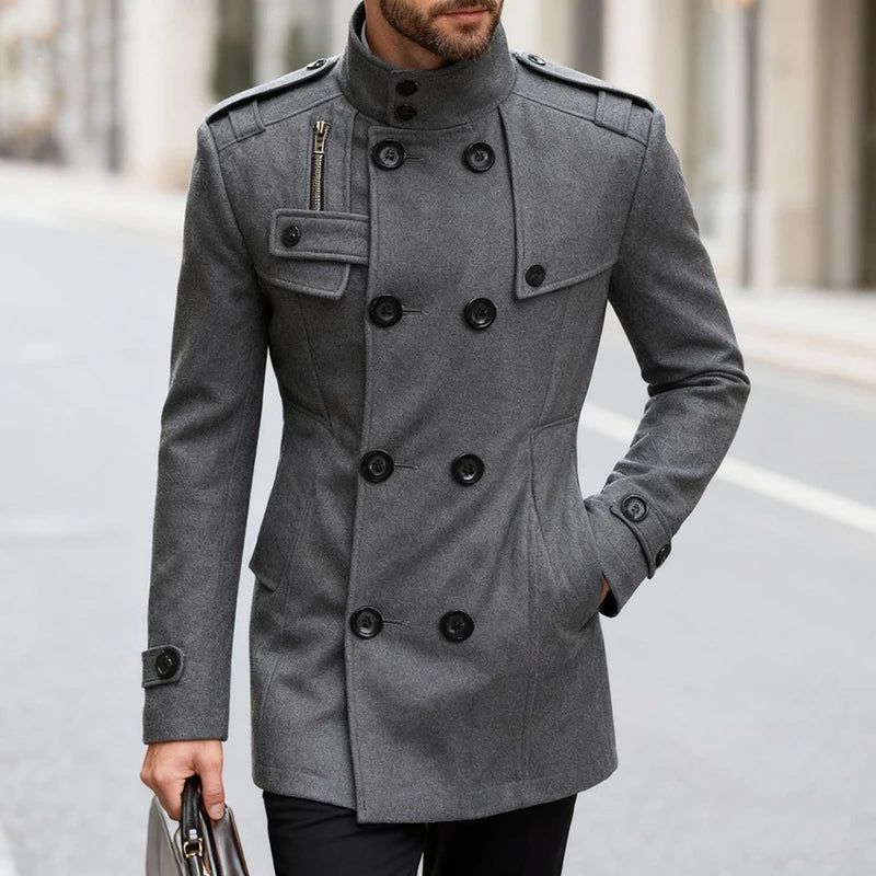 Tailored Double-Breasted Trench Coat