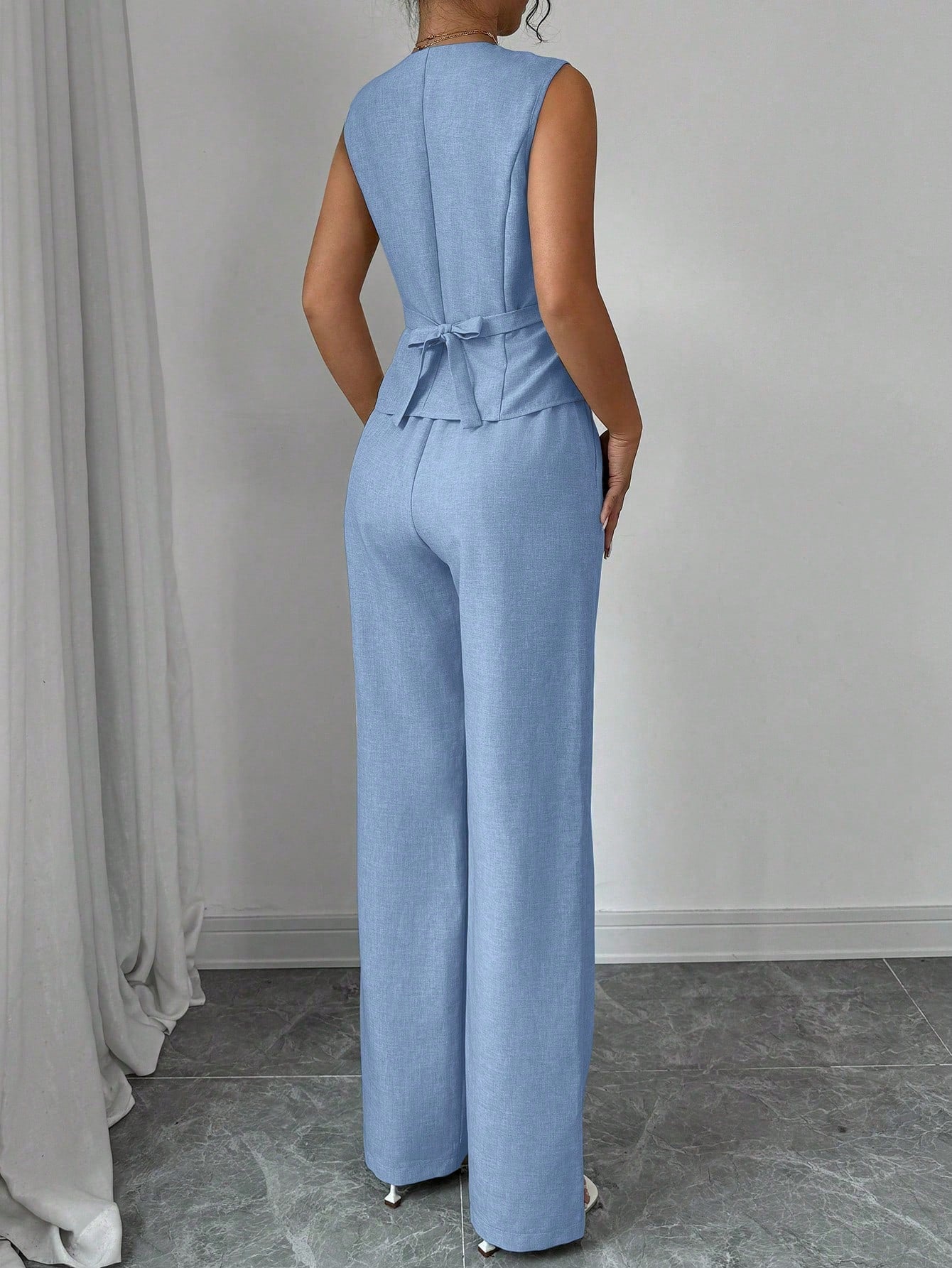 Tailored Sleeveless Waistcoat Pant Set