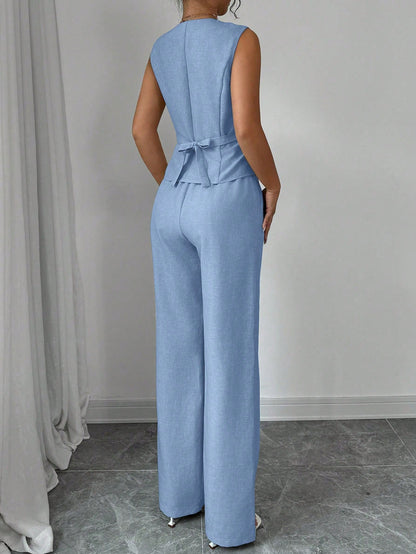 Tailored Sleeveless Waistcoat Pant Set