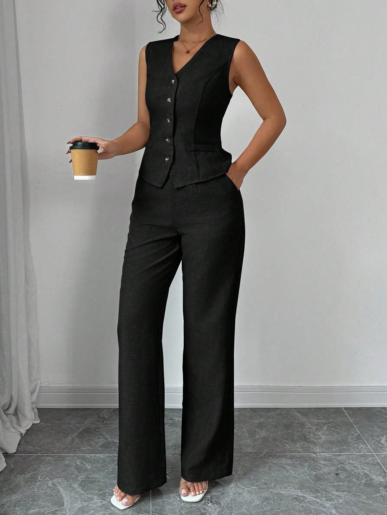 Tailored Sleeveless Waistcoat Pant Set