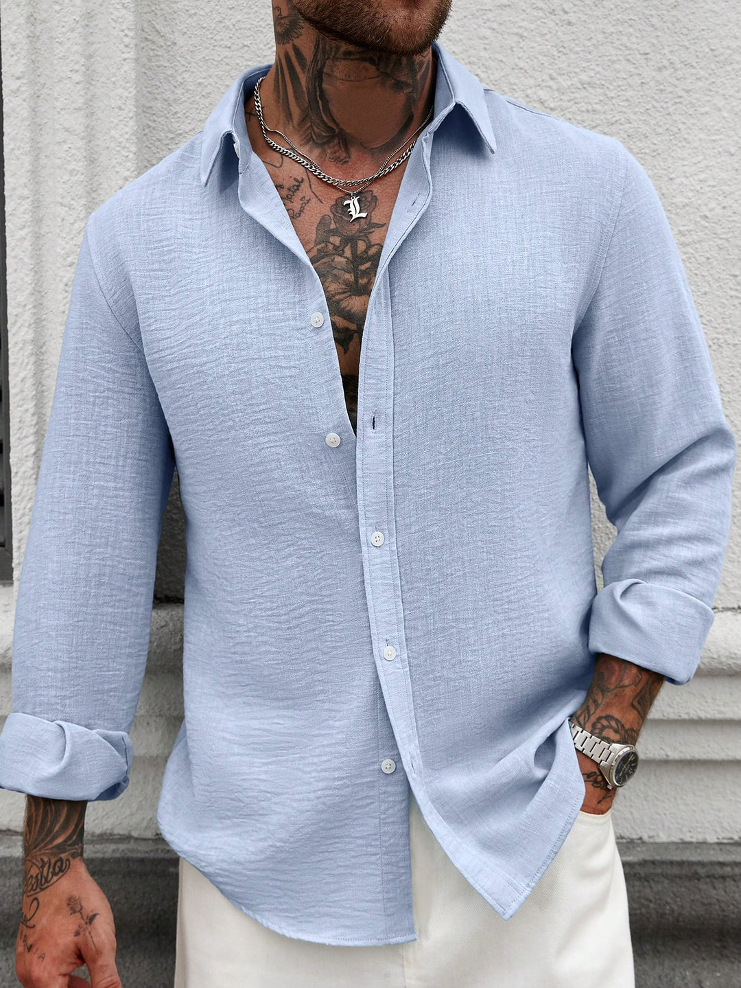 Textured Casual Linen Shirt