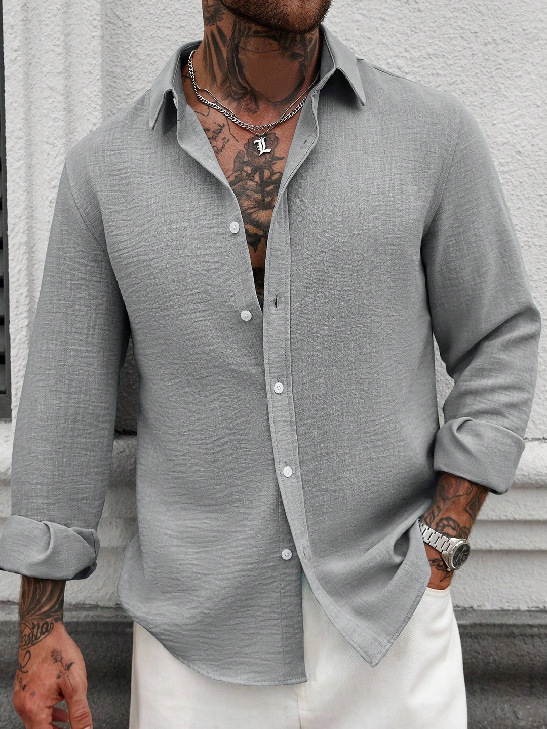 Textured Casual Linen Shirt