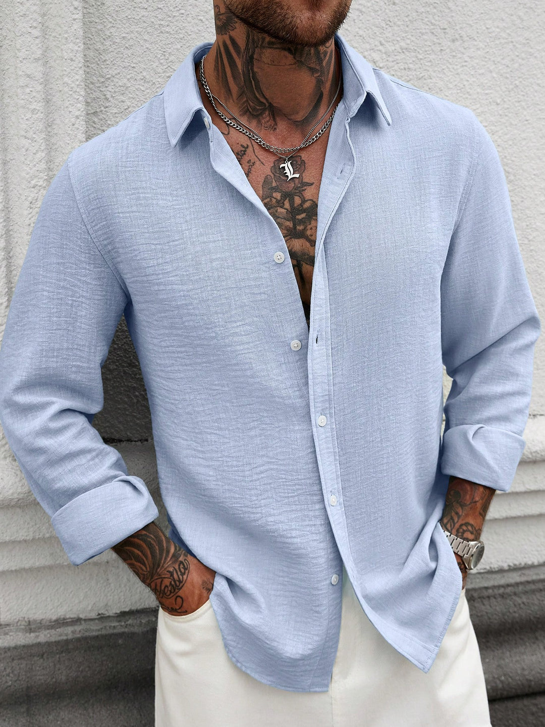 Textured Casual Linen Shirt