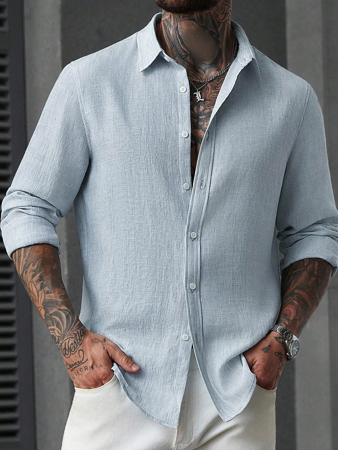 Textured Casual Linen Shirt