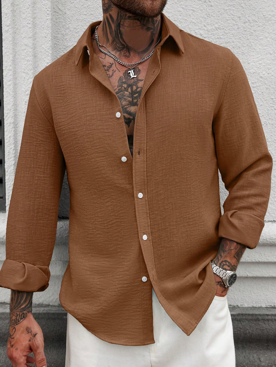 Textured Casual Linen Shirt