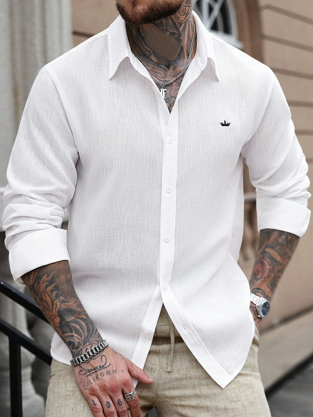 Textured Casual Linen Shirt